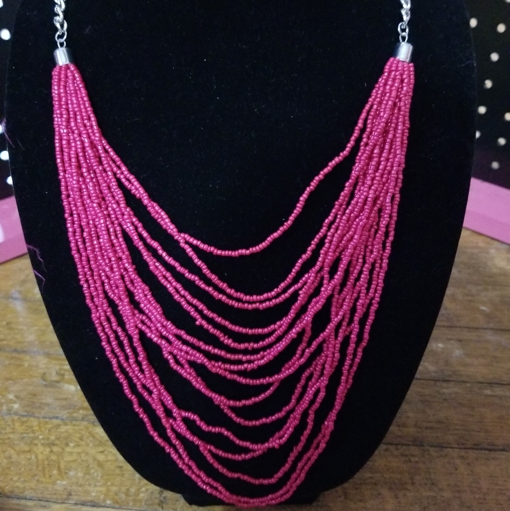 Pink seabeads short paparazzi necklace